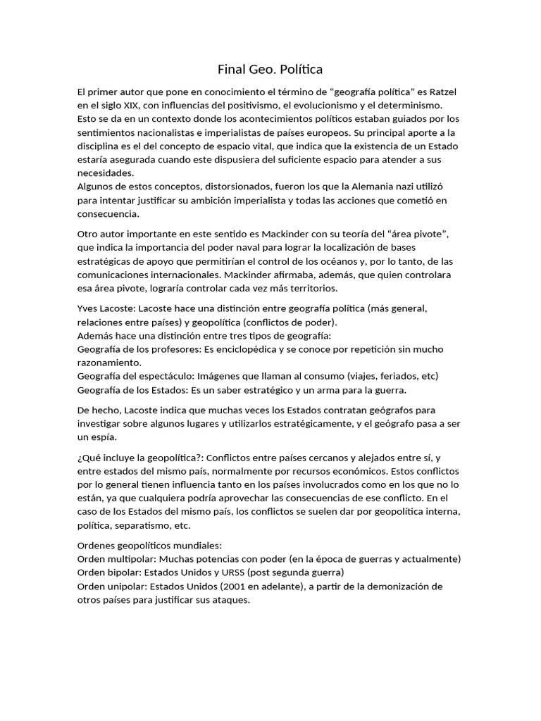 Geopolítica y Nacionalismo en el Siglo XXI | PDF | Imperialismo ...
