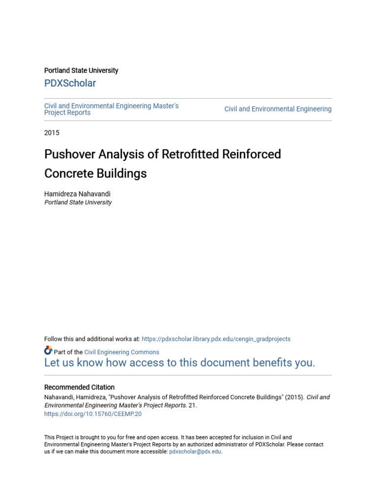 Pushover Analysis of Retrofitted Buildings | PDF | Strength Of ...