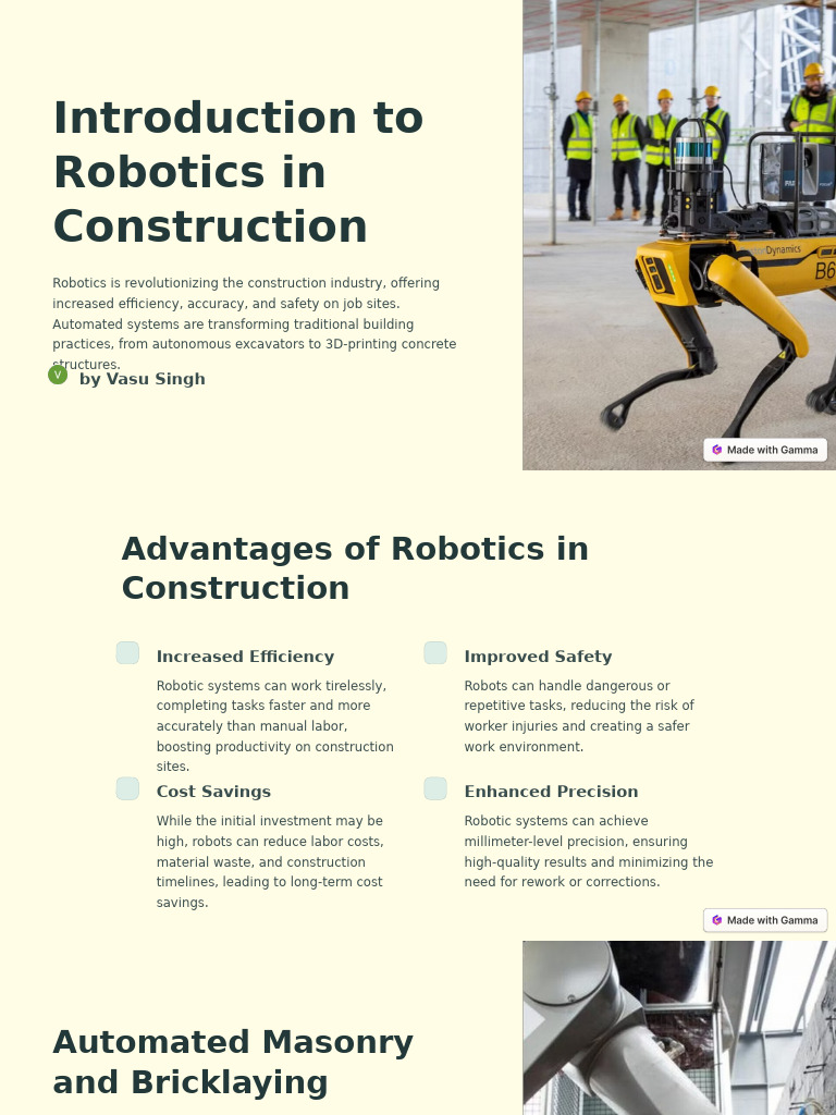 Benefits of Robotics in Construction | PDF | Robotics | Automation