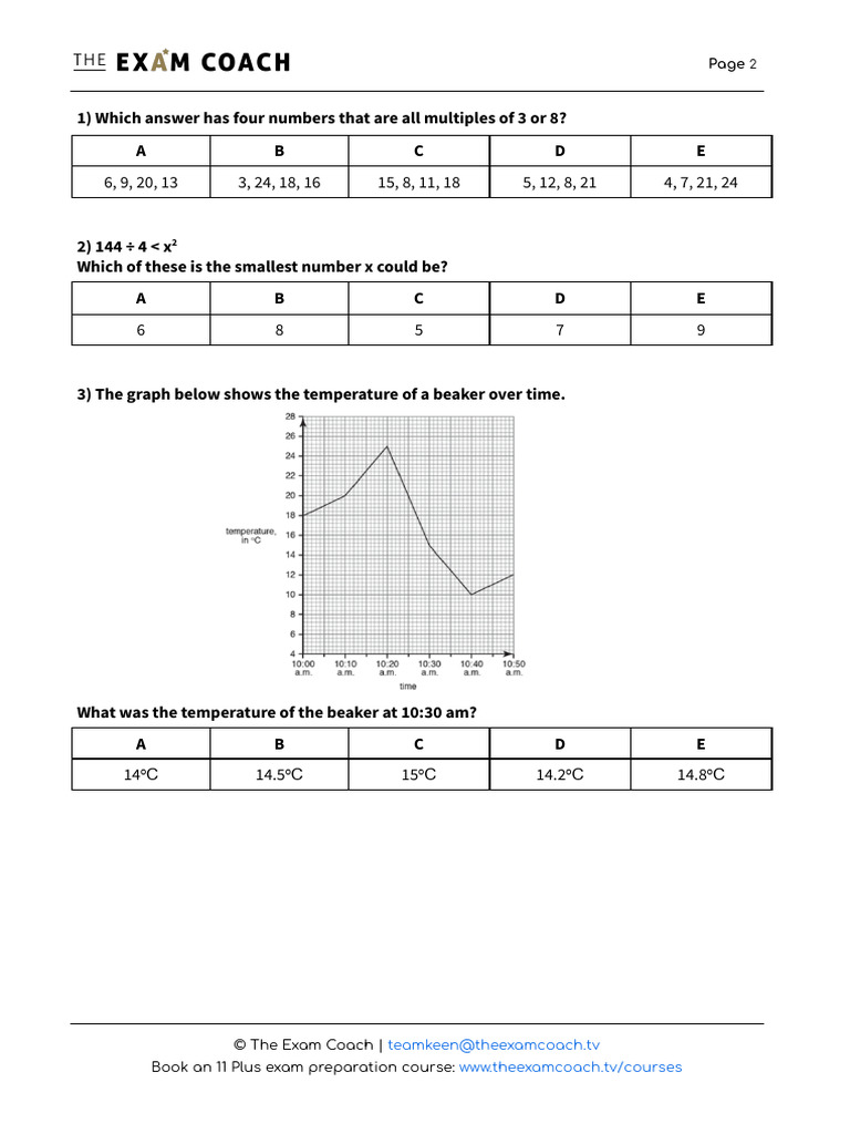 ISEB Maths Practice Questions | PDF
