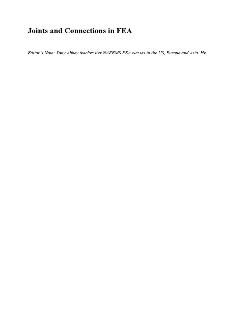 FEA Modeling of Bolted Connections | PDF | Beam (Structure) | Finite ...
