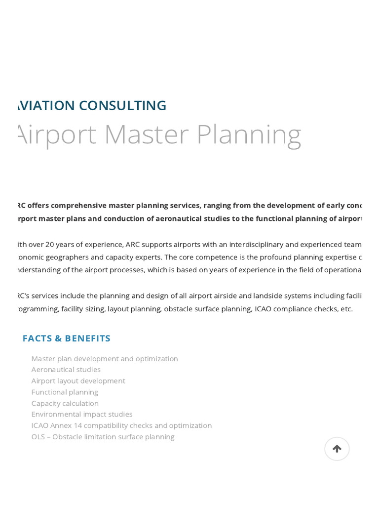 Airport Master Planning Services Overview | PDF | Airport | Simulation