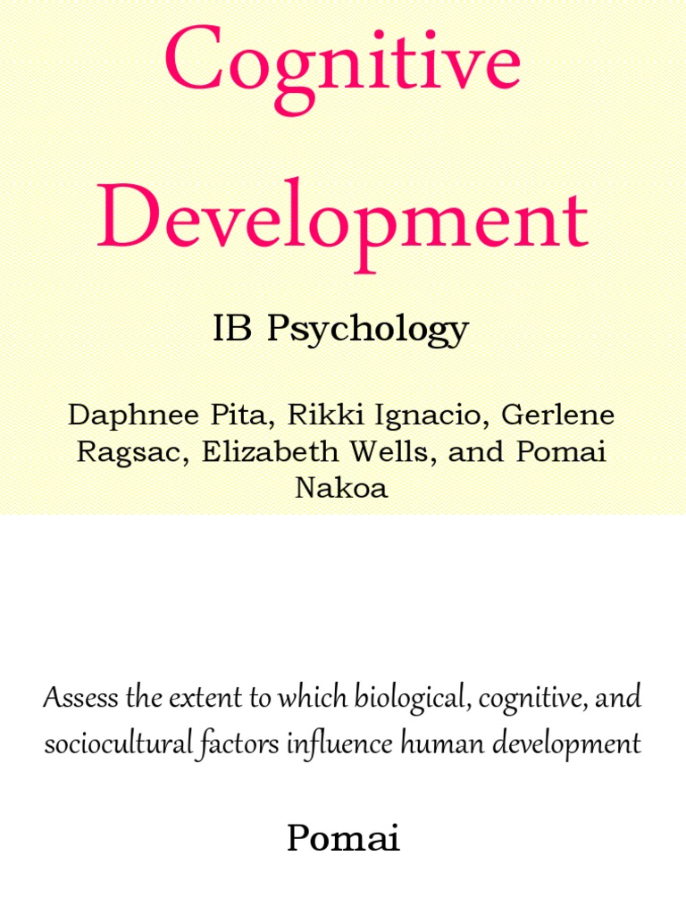 Cognitive Development Pdf Cognitive Development Developmental
