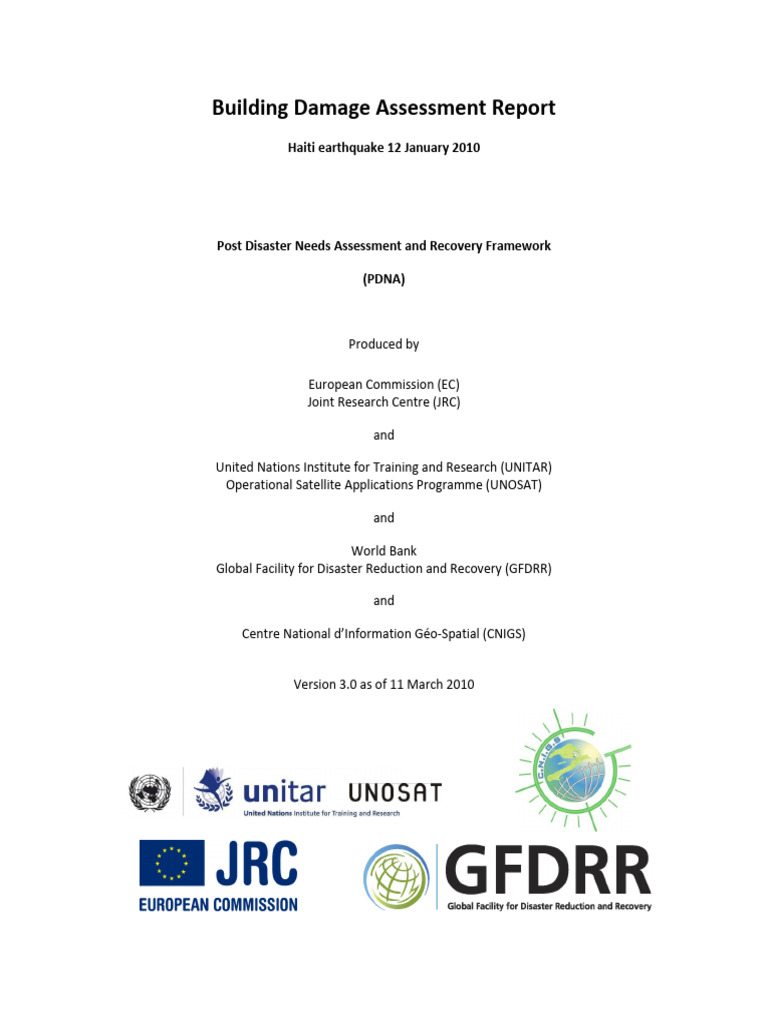 PDNA Damage Assessment Report v03-1 | PDF | Area | Port Au Prince