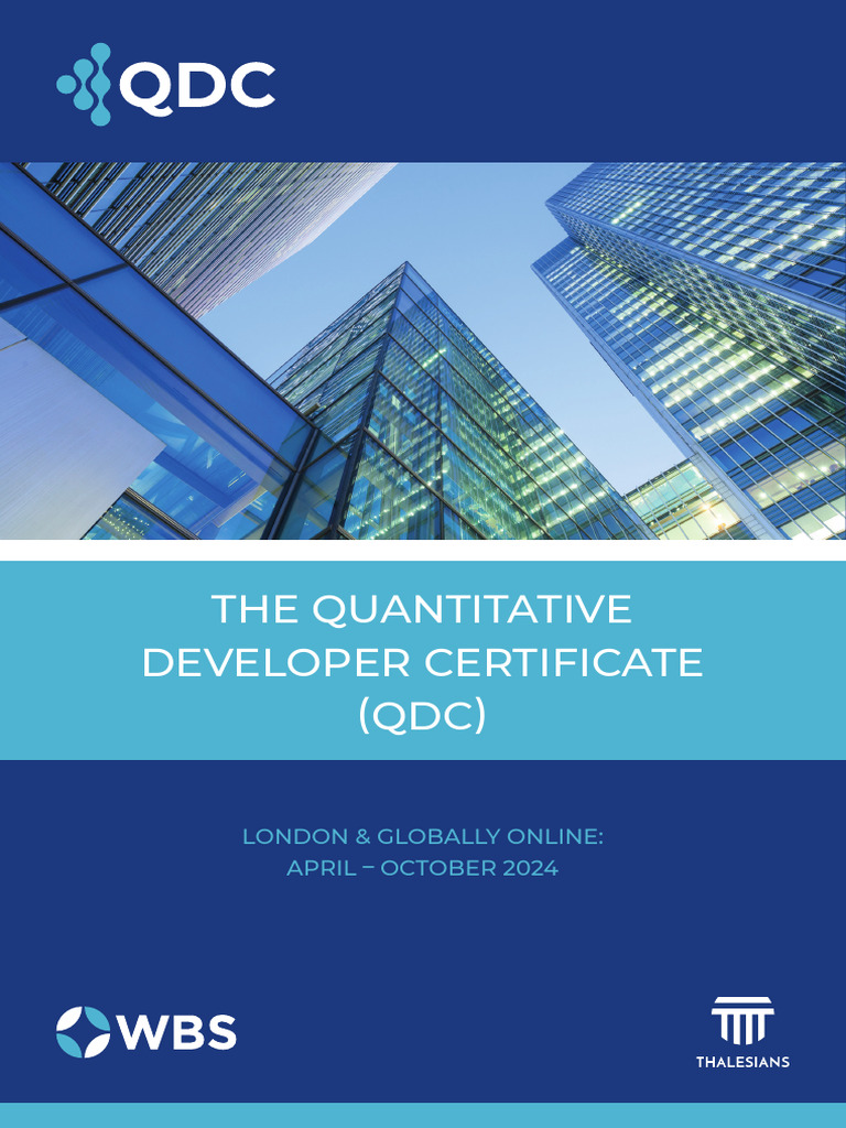 Quantitative Developer Certificate Course | PDF | C++ | Python ...