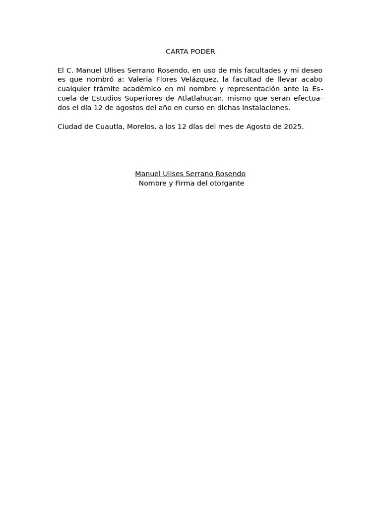 Cart A Poder Simpl | PDF