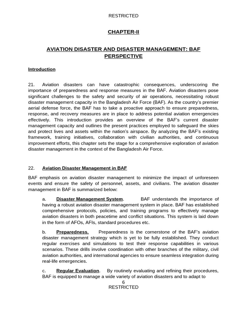 BAF Aviation Disaster Management Overview | PDF | Emergency Management ...