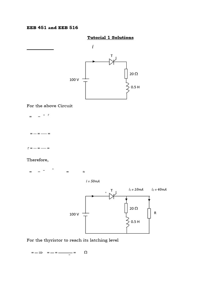 EEB 451 & 516 Tutorial 1 Solutions | PDF | Diode | Semiconductor Devices
