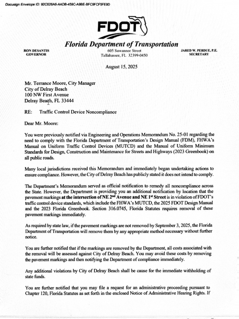 FDOT Letter | PDF
