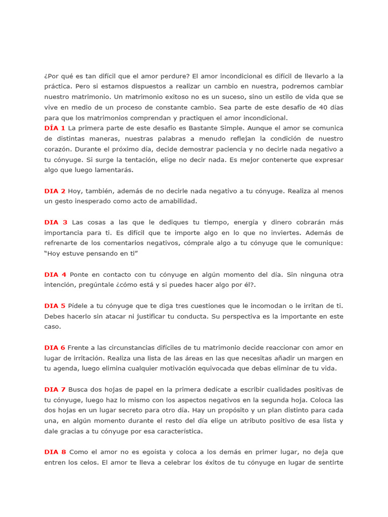 40 Días para Transformar tu Matrimonio | PDF | Amor | Oración
