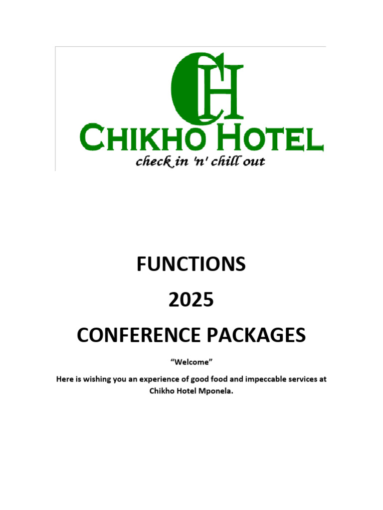 Chikho Hotel Conference Packages 2025 | PDF