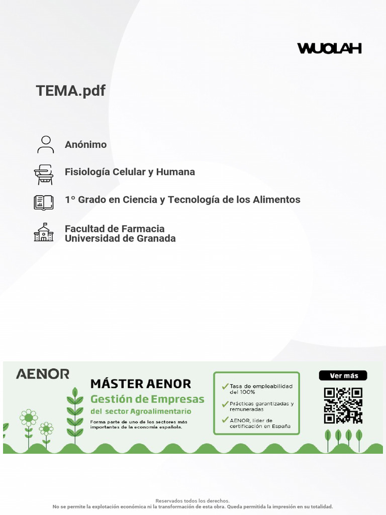 Tema 1 | PDF | Fisiología | Organismos