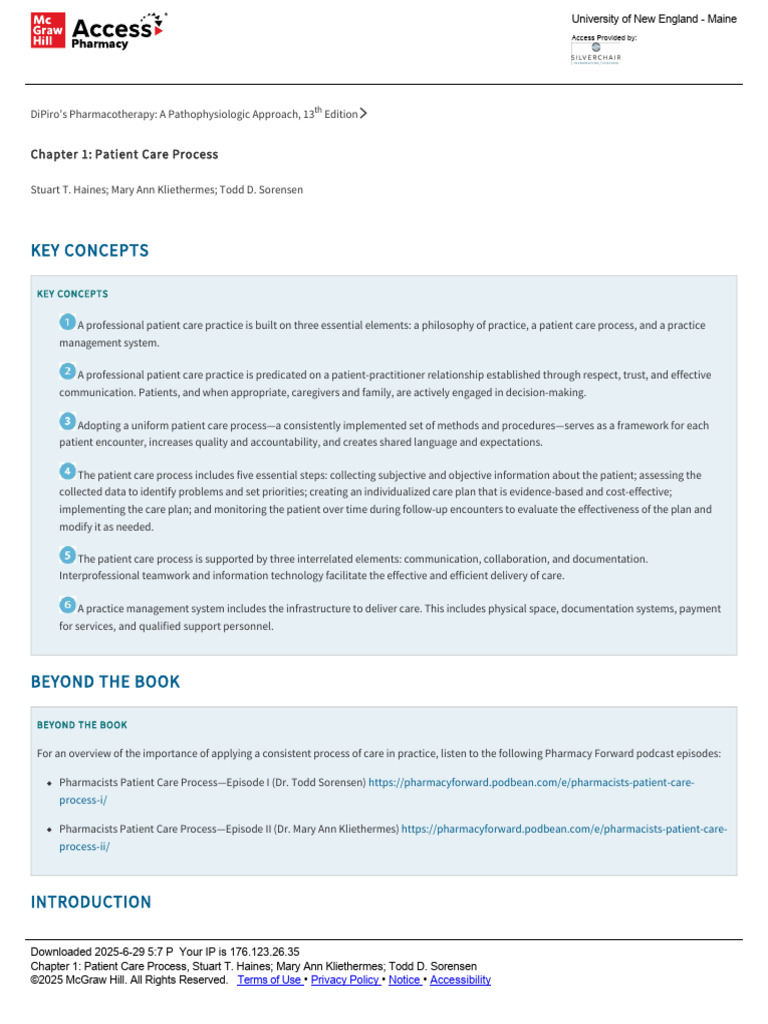 Patient Care Process Overview | PDF | Medical Diagnosis | Health Care