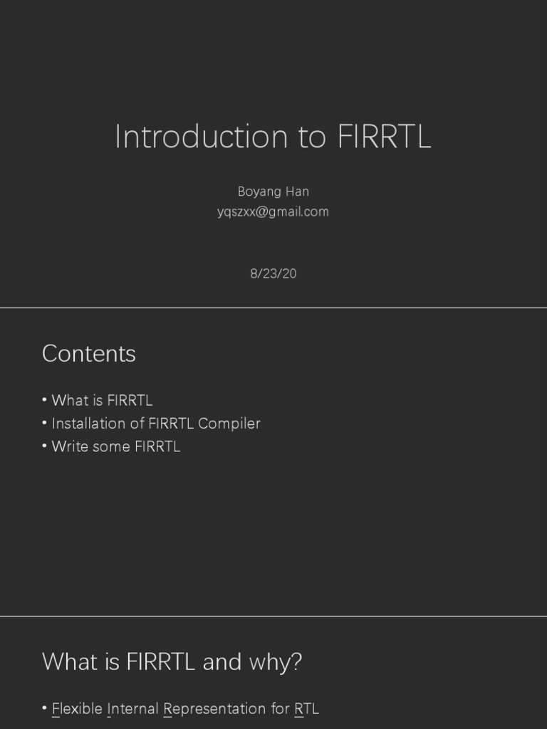 Intro To FIRRTL | PDF