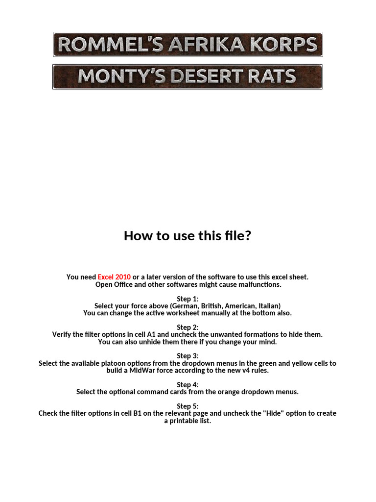 Desert Rats Force Builder Guide | PDF | Platoon | Military Organization