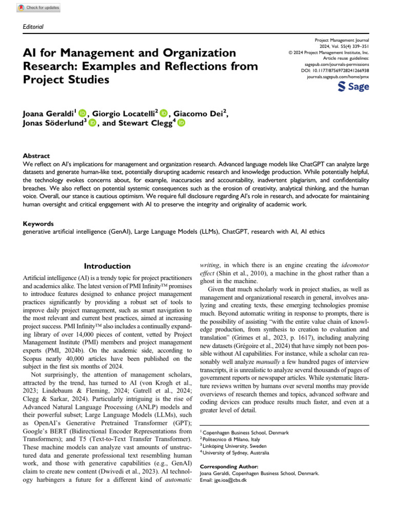 AI's Impact on Management Research | PDF | Machine Learning ...