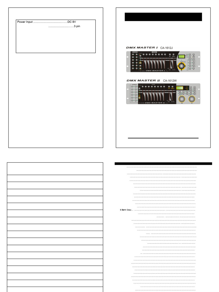 DMX Master User Guide and Specs | PDF | Computer Engineering | Electronics