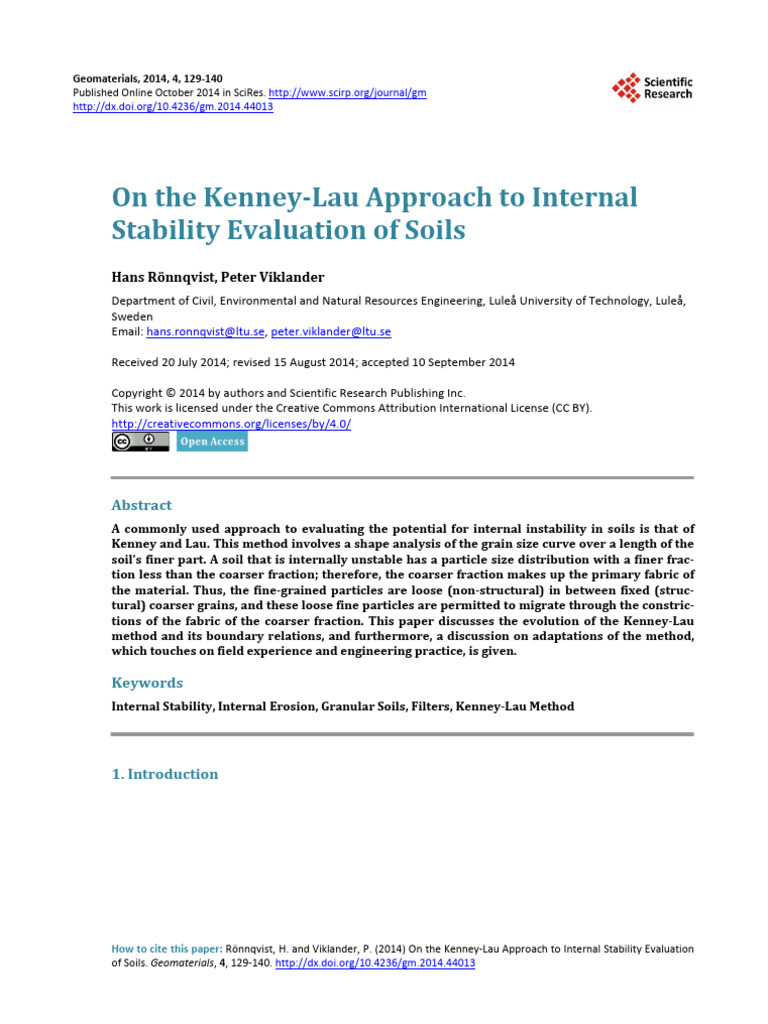 Kenney-Lau Method for Soil Stability | PDF | Soil Mechanics | Soil