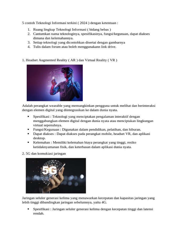 5 Contoh Teknologi Informasi Terkini | PDF