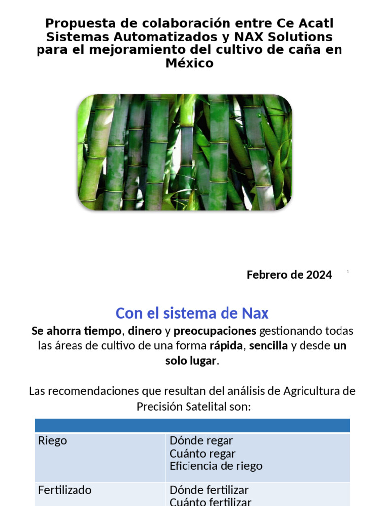 NAX Solutions | PDF | Caña de azúcar | Agricultura