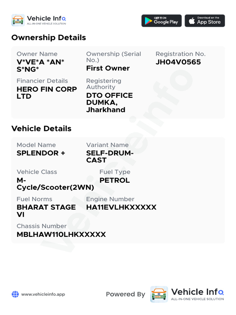 Vehicle Ownership and Details Report | PDF
