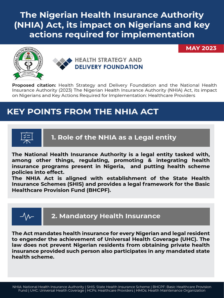 NHIA Act: Impact and Implementation Steps | PDF | Health Care ...
