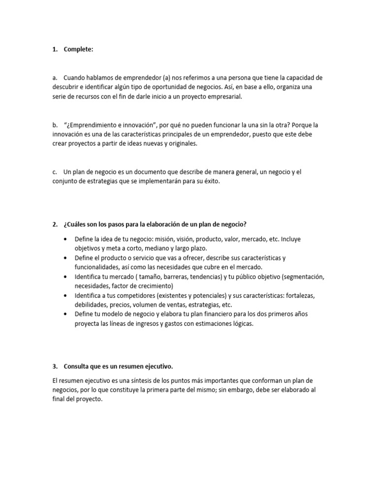 Guía para Crear un Plan de Negocios | PDF | Plan de negocios ...