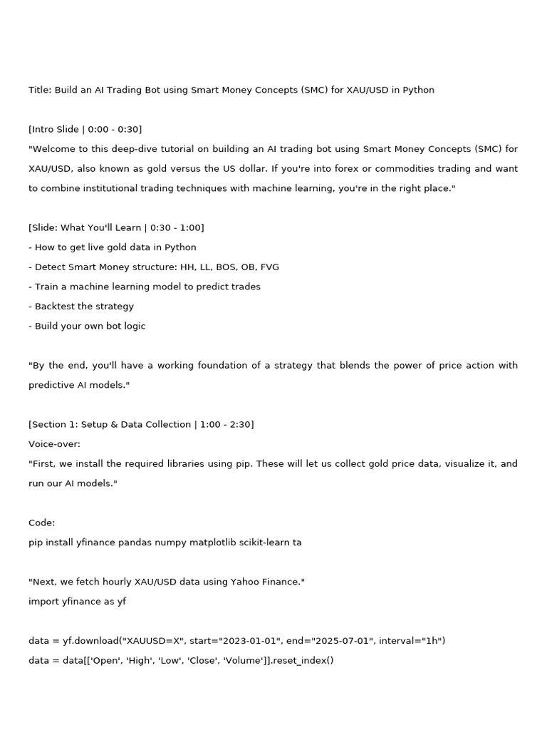 SMC AI Trading Bot Script | PDF | Economies | Software Engineering