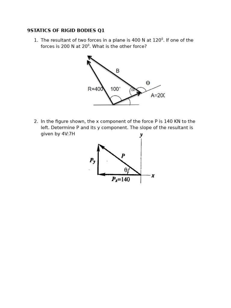 Rigid Body Statics: Force Analysis | PDF