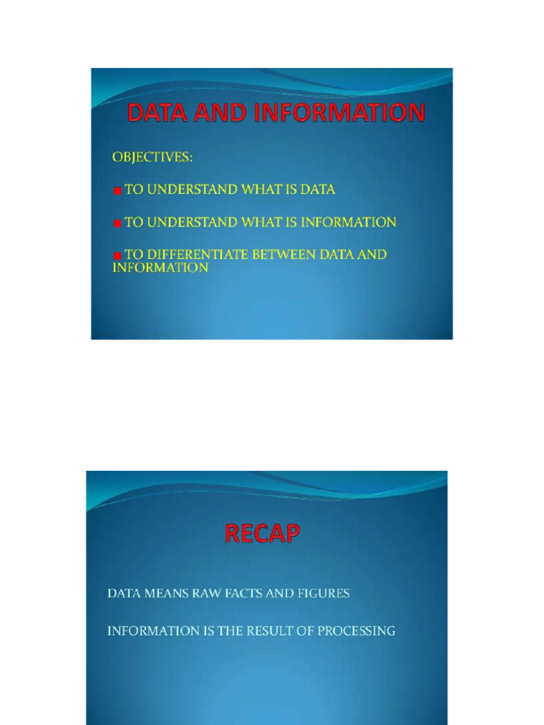 Data Vs Information PowerPoint Communication Studies | PDF
