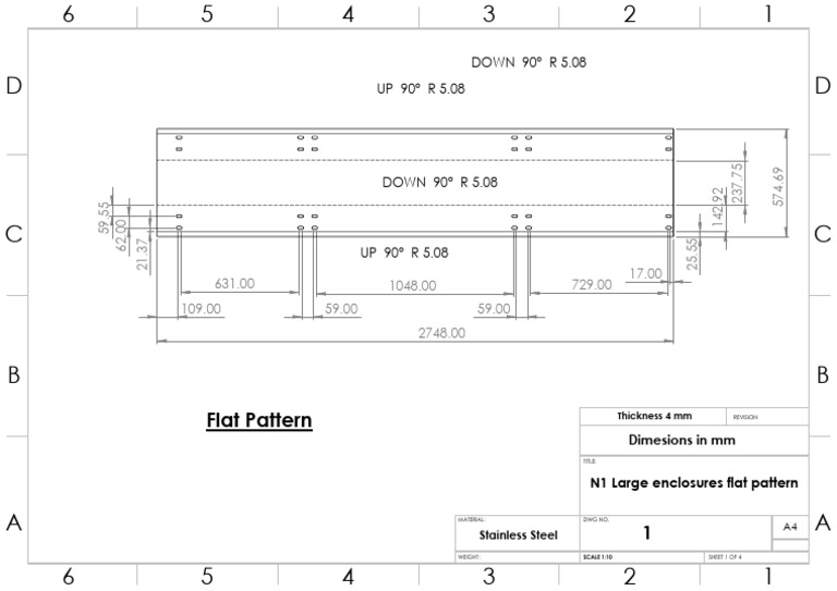 Stainless Steel Enclosure Flat Pattern | PDF | Mechanical Engineering