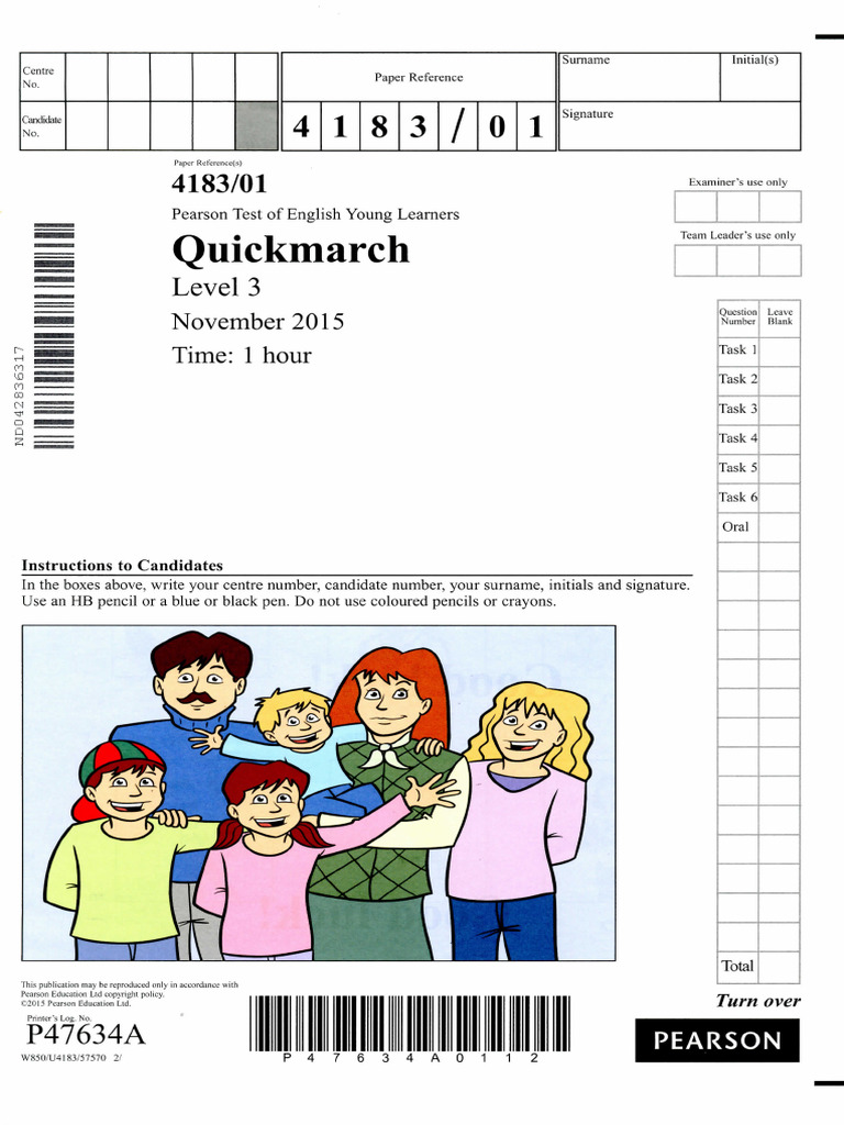Pearson PTE Young Learners Test Guide | PDF