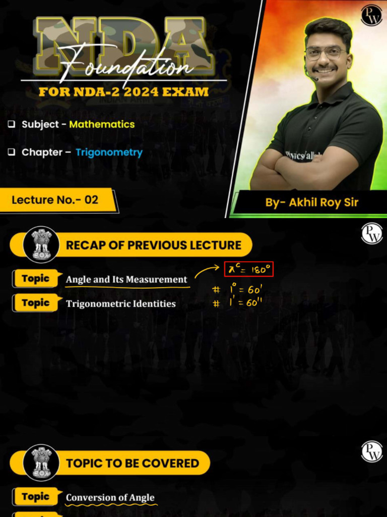 Trigonometry 02 : Class Notes || (NDA Foundation) | PDF