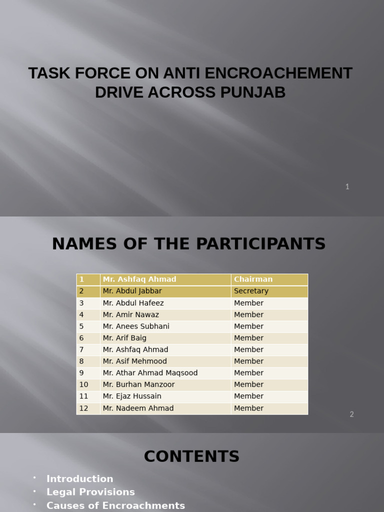 Punjab Anti-Encroachment Task Force Report | PDF