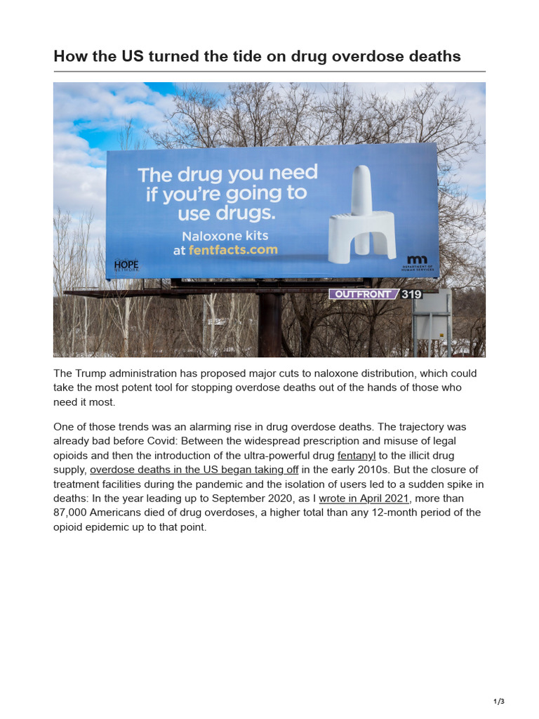 US Drug Overdose Deaths Decline in 2024 | PDF | Drug Overdose | Naloxone