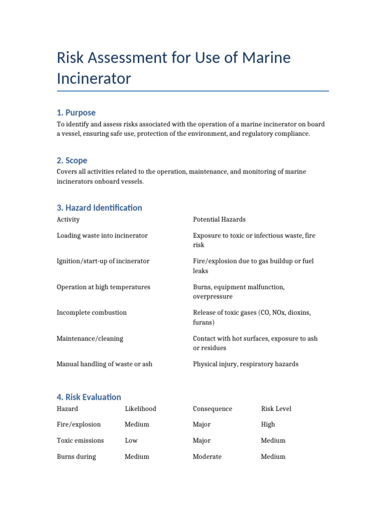 Marine Incinerator Risk Assessment Guide | PDF | Incineration | Combustion
