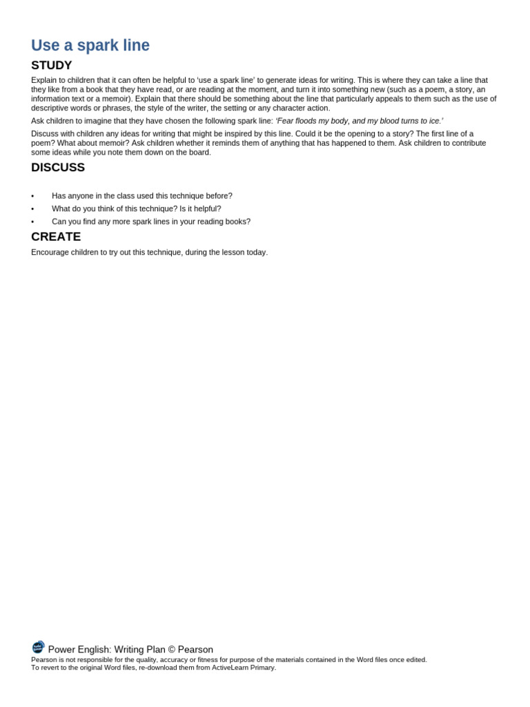 Using Spark Lines for Creative Writing | PDF
