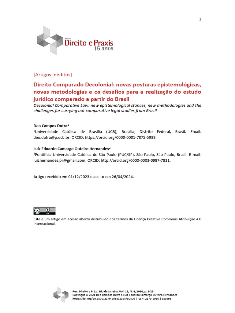 Direito Comparado Decolonial no Brasil | PDF | Teoria | Pensamento