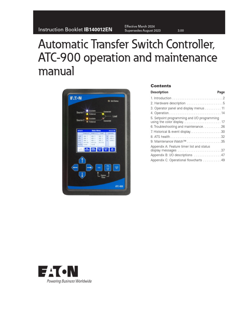 Atsc9 Ib140012en | PDF | Switch | Electrical Engineering