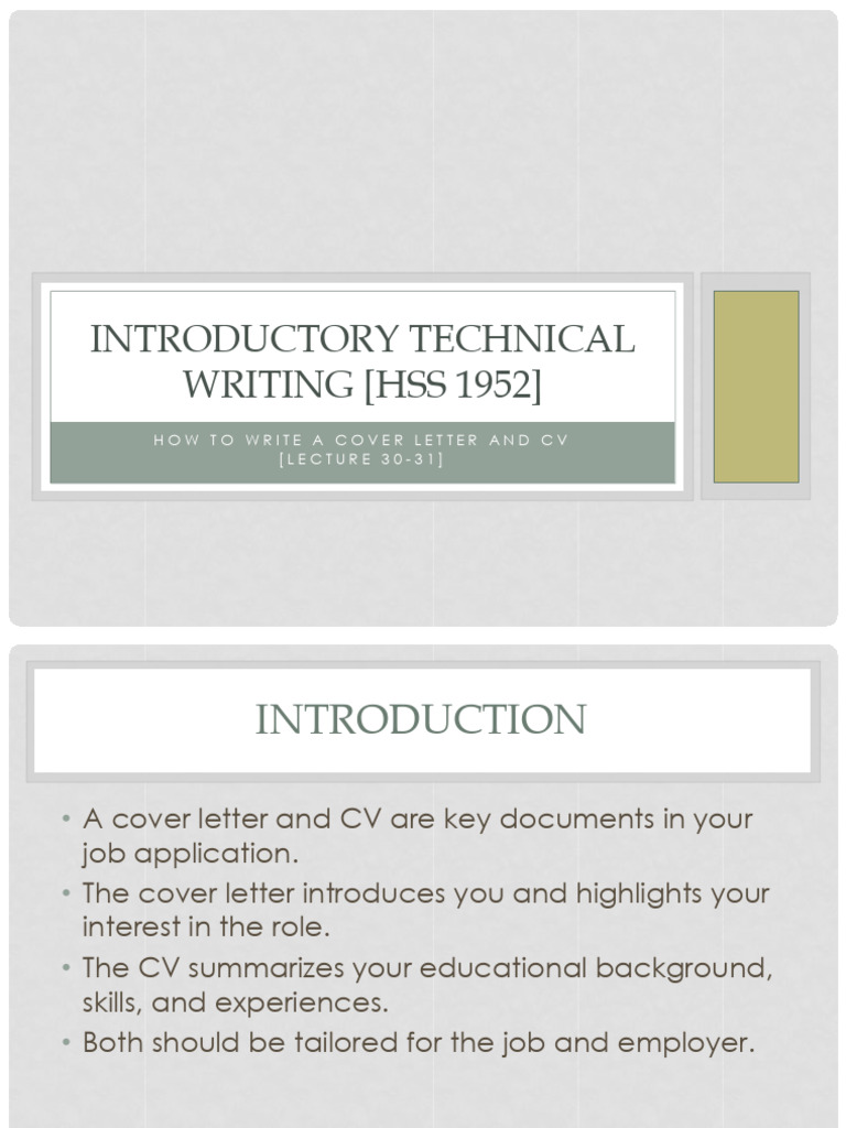 Writing Effective Cover Letters & CVs | PDF