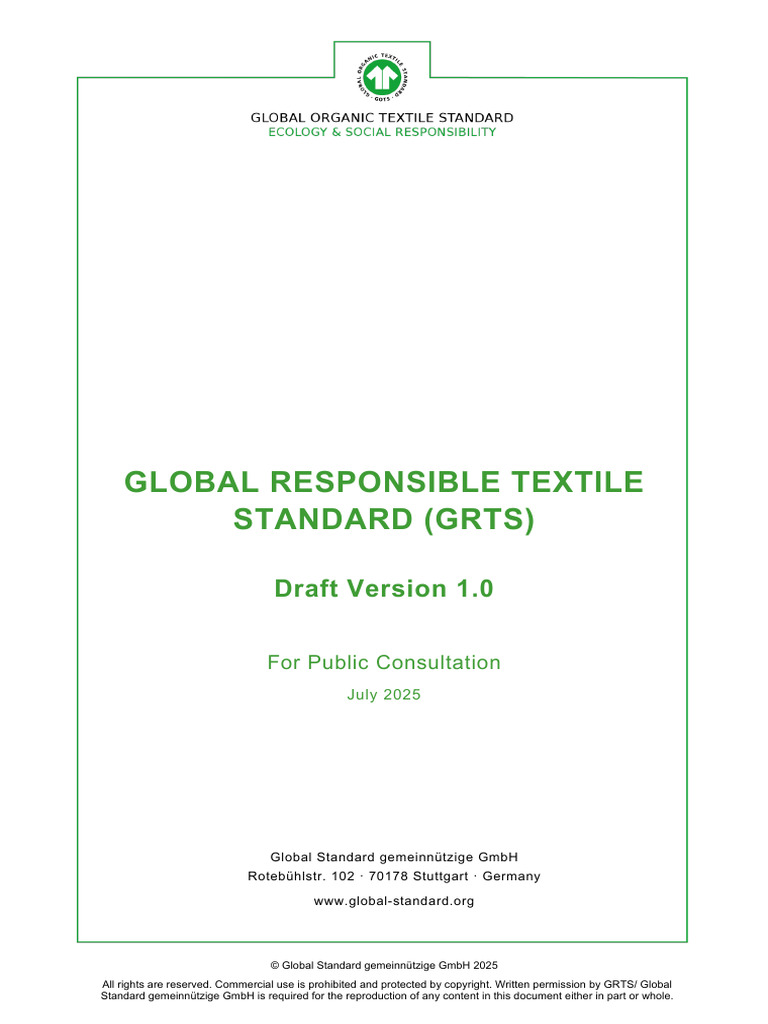 Global Responsible Textile Standard GRTS | PDF | Textiles | Certification