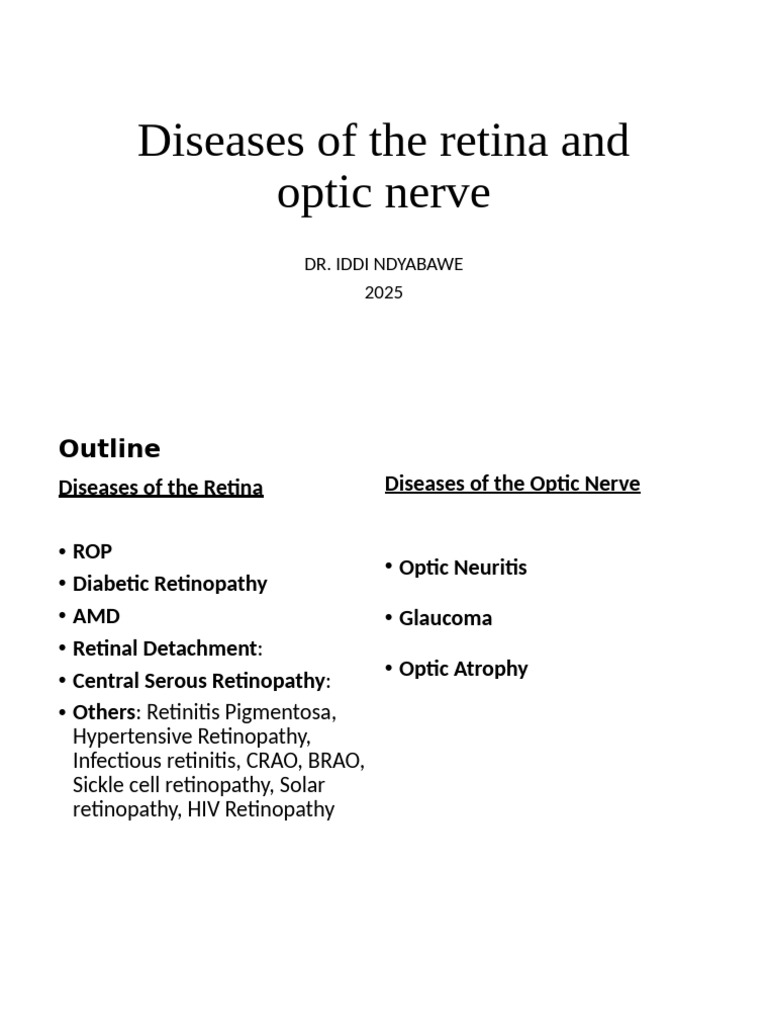 Retina and Optic Nerve Diseases Guide | PDF | Glaucoma | Ophthalmology