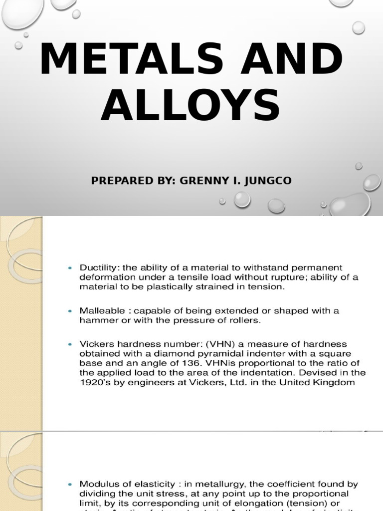 Metals and Alloys | PDF