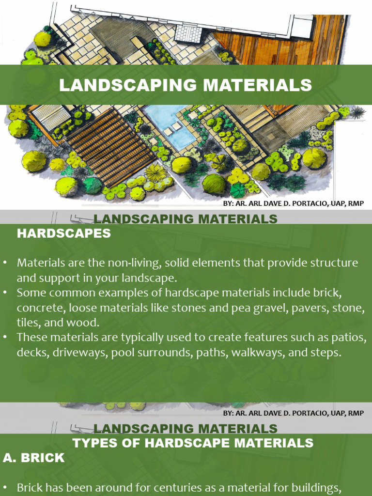 Types of Landscaping Materials Guide | PDF | Shrub | Mulch