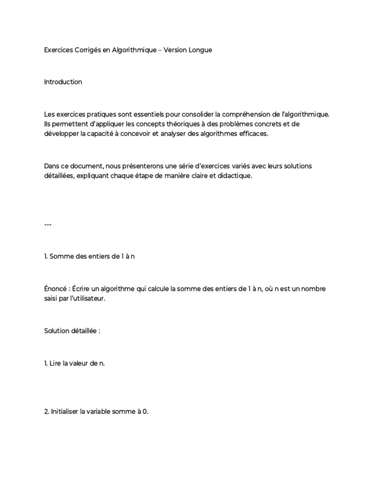 Exercices d'Algorithmique Corrigés | PDF | Algorithmes | Nombre premier