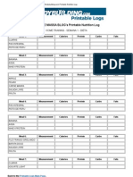 Printable Nutrition Log for Bodybuilding Meals