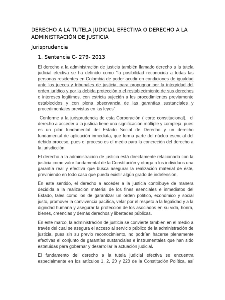 Derecho a la Tutela Judicial Efectiva | PDF | Judicaturas | Caso de ley