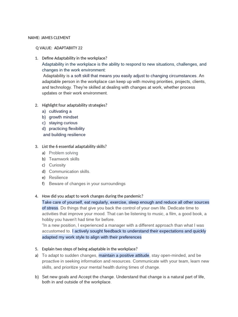 Understanding Workplace Adaptability | PDF