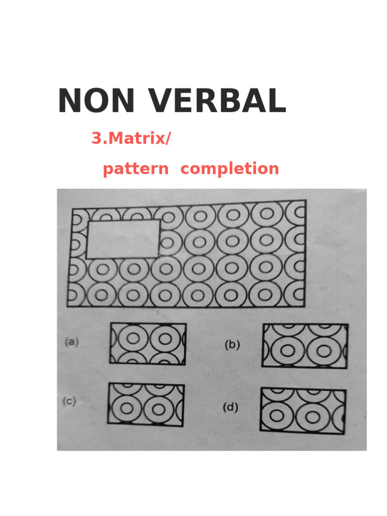 Non-Verbal Pattern Completion Guide | PDF