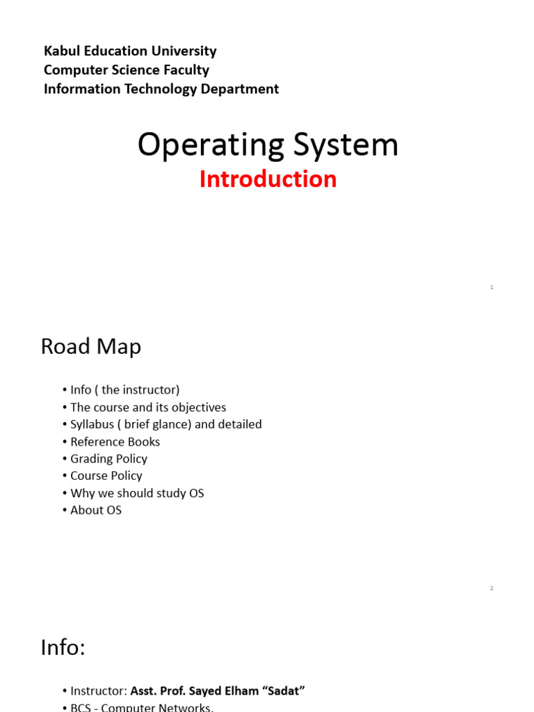 Overview of Operating Systems Course | PDF | Operating System | Process ...